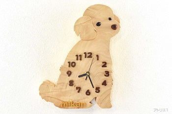 トイプードルの掛け時計|愛犬の掛け時計はアトリエ1
