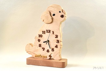 トイプードルの掛け時計|愛犬の掛け時計はアトリエ1