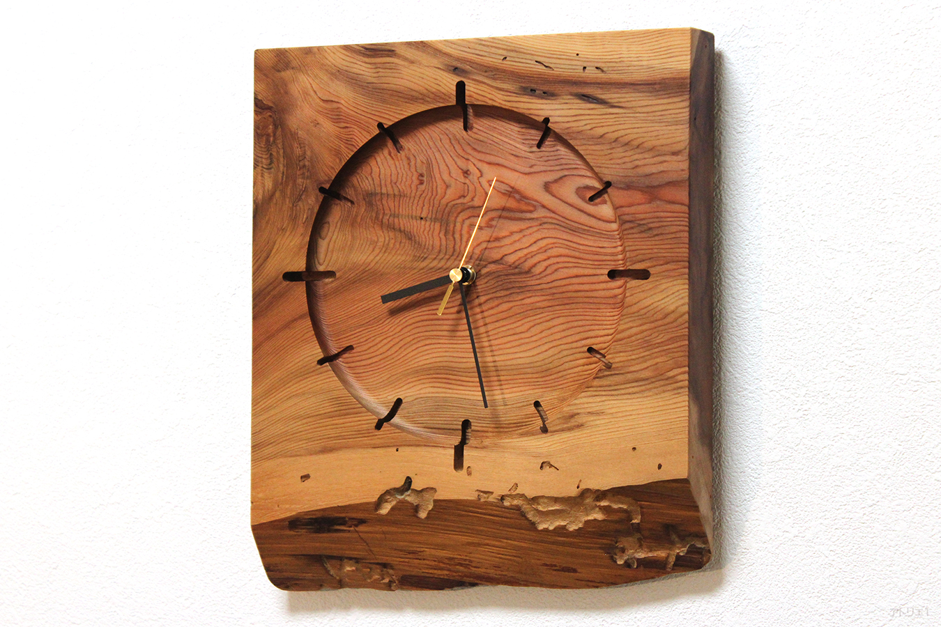 屋久杉のインテリア掛け時計 手作りの木の時計はアトリエ1