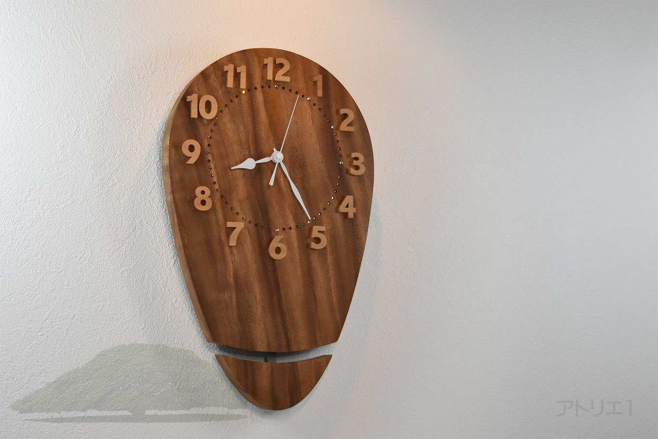 木の時計掛時計モンキーポッド
